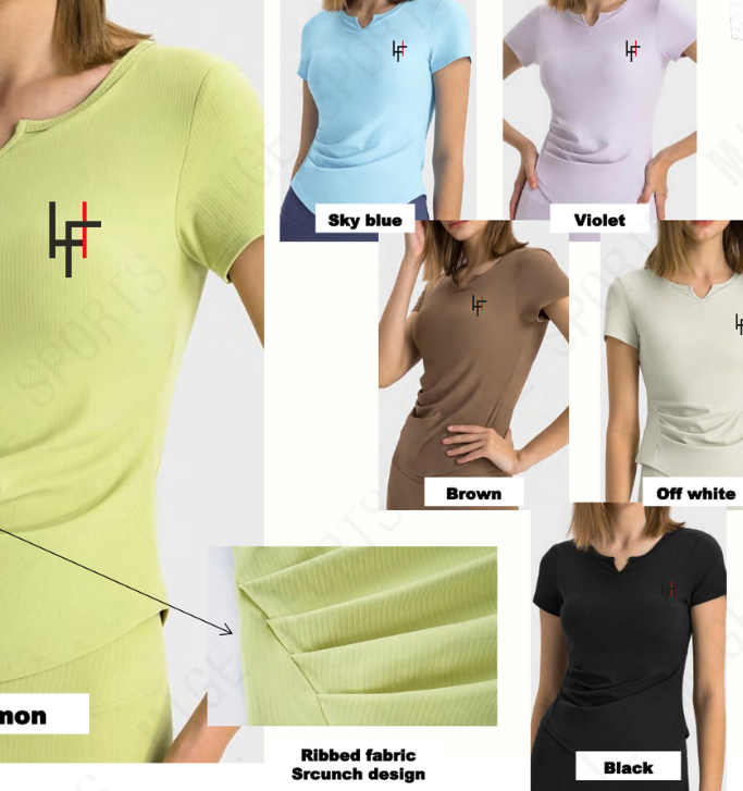 Side Scrunch Workout Shirt (with padded bust)